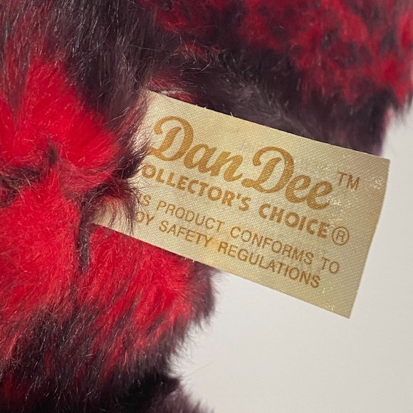 DanDee Red Black Bear Plush Velour Heart Rose Fuzzy Collectors Choice 8.5in Tall - Picture 8 of 12